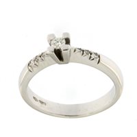 Anello Soranzo Gioielli Donna Solitario in Oro bianco Diamante 0.1 Ct 10129906-16 - 10129906-16